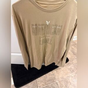 American Eagle Outfitters Tan Long Sleeve Tee